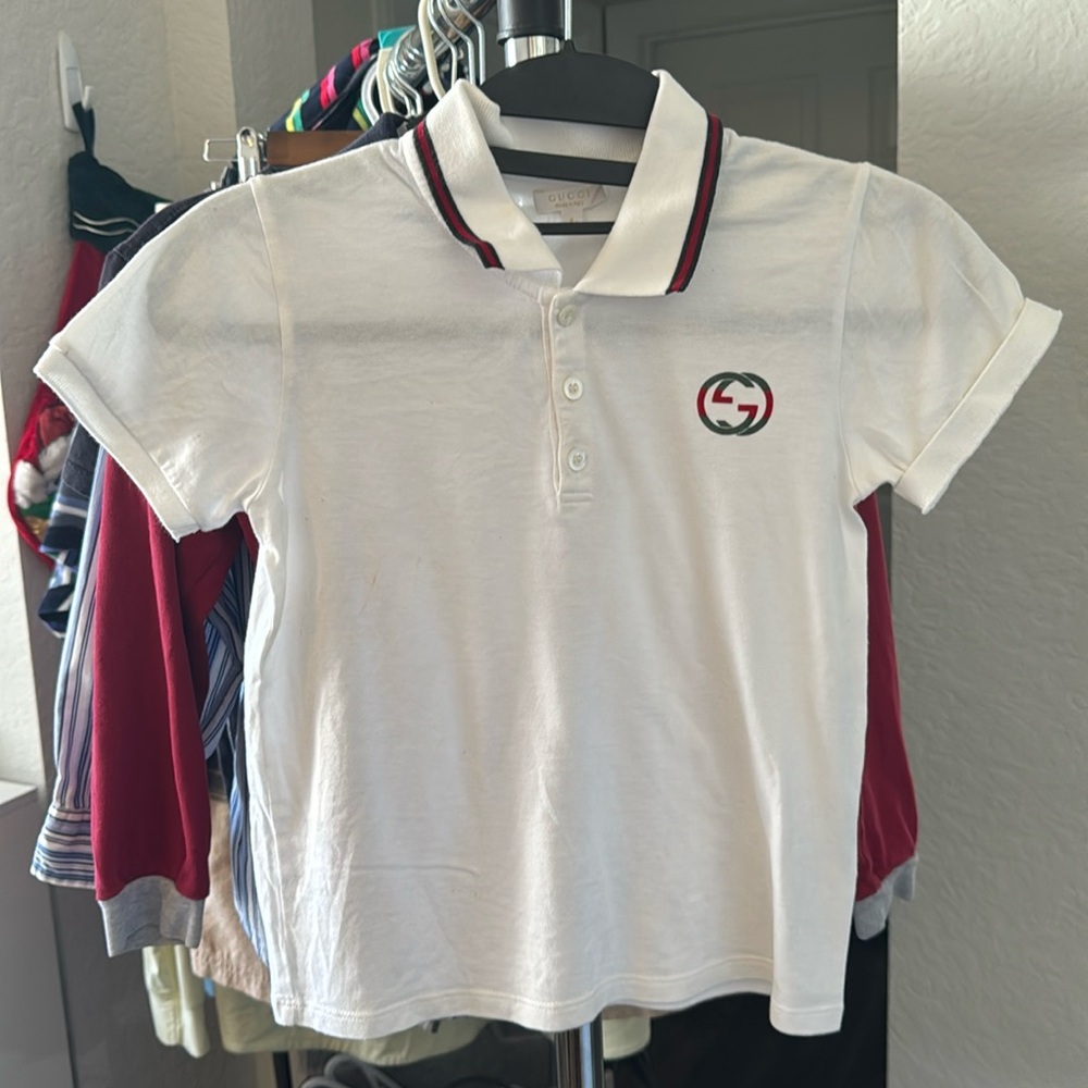Gucci size 8 white polo